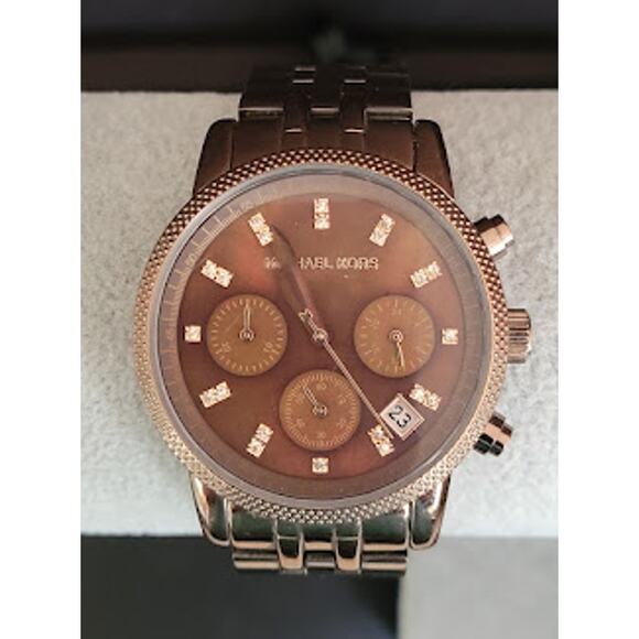 Michael Kors Women's Watch Ritz Brown Dial Brown Chronograph 6 1/2 Inch MK5547 - Picture 5 of 8